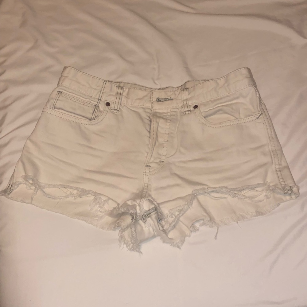 Free people off white/cream high rise shorts